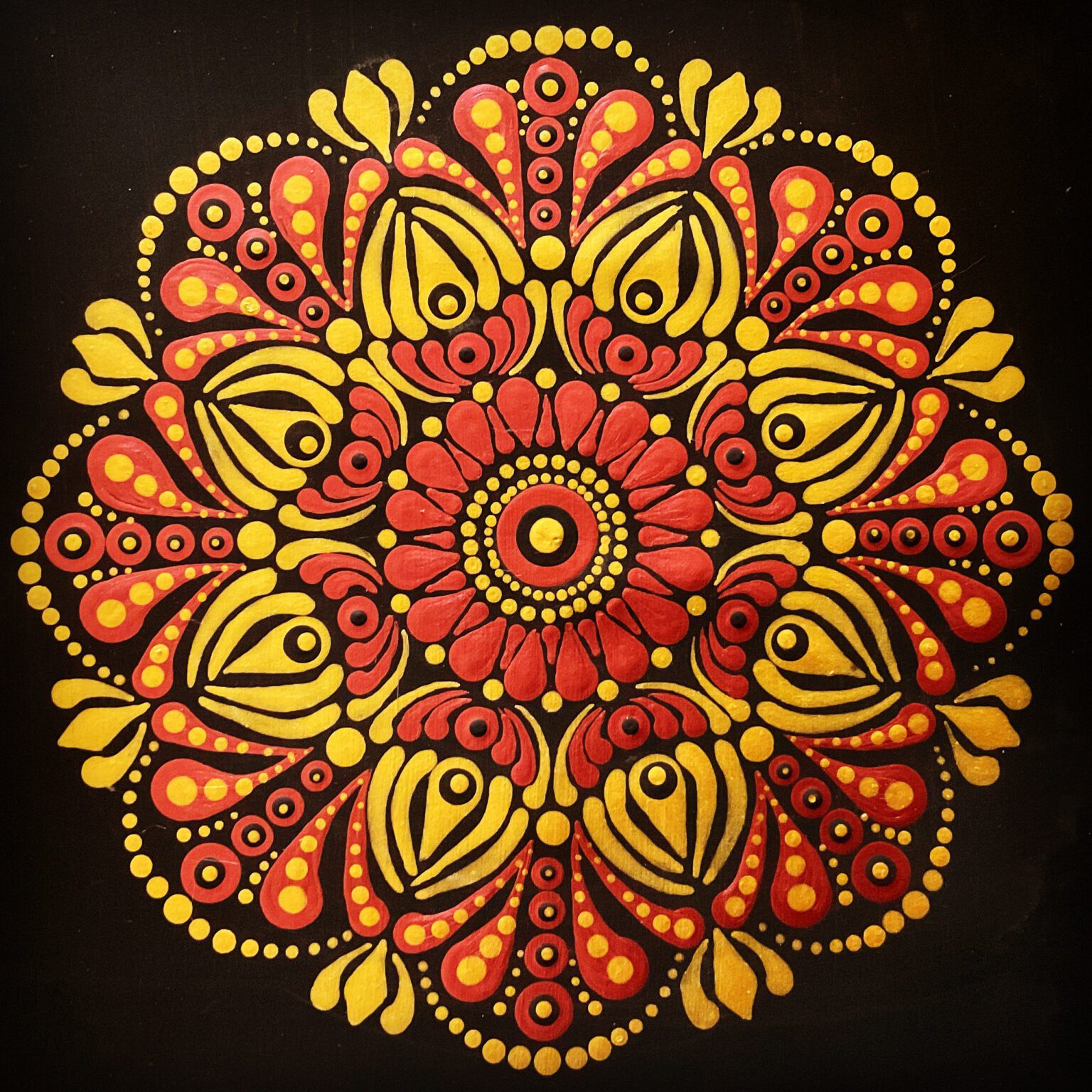 Rose Gold and Pale Gold Dot Mandala