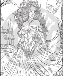 Medieval People 20 Adult Colouring Pages Book lady vampire