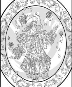 Medieval People 20 Adult Colouring Pages Book court jester