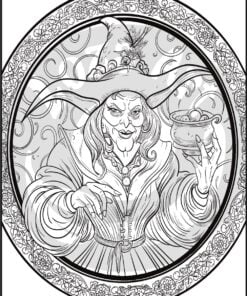 Medieval People 20 Adult Colouring Pages Book witch