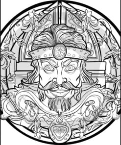 Medieval People 20 Adult Colouring Pages Book mad king