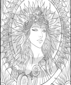 Medieval People 20 Adult Colouring Pages Book Sun Goddess