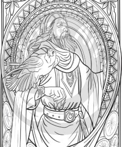 Medieval People 20 Adult Colouring Pages Book falconer