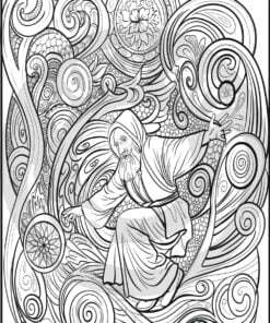 Medieval People 20 Adult Colouring Pages Book druid