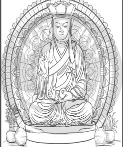 Medieval People 20 Adult Colouring Pages Book buddhist monk