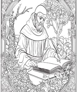Medieval People 20 Adult Colouring Pages Book Friar Benedict