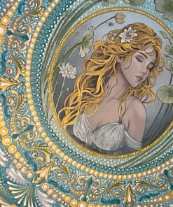 Water Nymph Mandala Acrylic Painting on Canvas Frame