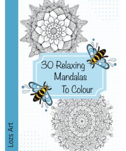 Book of 30 Mandala Coloring Pages, Instant Download PDF Files, Adult Coloring Book, Mandala Colouring Book, Instant Download